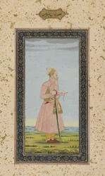 Nawab Ja "longe Khan do álbum de Impey, folio manuscrito destacado, c.1770